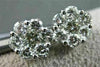 ESTATE 1.85CT DIAMOND 14K WHITE GOLD CLUSTER FLORAL EARRINGS JUST STUNNING 22365