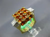 ESTATE EXTRA LARGE 4.50CT DIAMOND AAA CITRINE 18K 2 TONE GOLD 3D SQUARE FUN RING