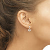 3.81CT DIAMOND & AAA MORGANITE 14KT ROSE GOLD PEAR SHAPE HALO HANGING EARRINGS
