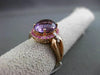 ANTIQUE WIDE 4.14CT DIAMOND & AAA EXTRA FACET MULTI GEMSTONE 14KT ROSE GOLD RING