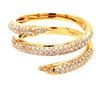 ESTATE .66CT DIAMOND 18KT YELLOW GOLD 3D CLASSIC CRISS CROSS SNAKE RING