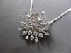 LARGE .86CT DIAMOND 18KT WHITE GOLD SNOWFLAKE FLOWER SUNBURST FLOATING PENDANT