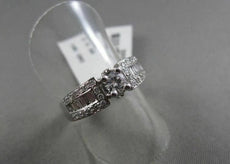 ANTIQUE .90CT DIAMOND 14K WHITE GOLD ROUND & BAGUETTE ENGAGEMENT FRIENDSHIP RING