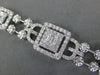 LARGE 4.44CT DIAMOND 18KT WHITE GOLD INVISIBLE SQUARE FILIGREE TENNIS BRACELET