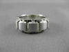 ESTATE 14KT WHITE GOLD MATTE & SHINY BRICK WEDDING ANNIVERSARY BAND RING #23237