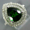 LARGE 2.15CT DIAMOND & AAA RUSSALITE 14KT WHITE GOLD PEAR SHAPE ENGAGEMENT RING