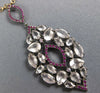 LARGE 6.57CT DIAMOND AAA RUBY & WHITE QUARTZ 14KT ROSE & BLACK GOLD 3D NECKLACE