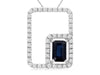 1.03CT DIAMOND & AAA SAPPHIRE 14KT WHITE GOLD EMERALD CUT FUN FLOATING PENDANT