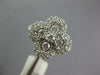 ESTATE LARGE 1.01CT DIAMOND 18KT WHITE GOLD 3D FOUR LEAF CLOVER LOVE RING