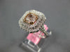 LARGE GIA 1.82CT WHITE & PINK DIAMOND 18K WHITE & ROSE GOLD HALO ENGAGEMENT RING