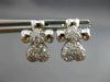 ESTATE .65CT DIAMOND 14K WHITE GOLD 3D CLASSIC PAVE HEART FLOWER EARRINGS #16559