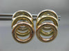 ESTATE LARGE 14K WHITE YELLOW & ROSE GOLD CIRCLE OF LIFE HANGING EARRINGS #22755