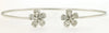 ESTATE .48CT DIAMOND 14KT WHITE GOLD ROUND & BAGUETTE FLEXIBLE BANGLE BRACELET