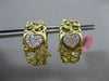 ESTATE .15CT DIAMOND 14K WHITE & YELLOW GOLD 3D OPEN HEART CLIP ON EARRINGS