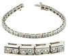 ESTATE 2.94CT DIAMOND 14KT WHITE GOLD 3D CLASSIC 2 STONE CHANNEL TENNIS BRACELET