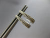 ESTATE .33CT DIAMOND 14KT WHITE GOLD CLASSIC 2 ROW OVAL HUGGIE HANGING EARRINGS