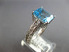 4.03CT DIAMOND & AAA BLUE TOPAZ 14KT WHITE GOLD CUSHION & ROUND ENGAGEMENT RING