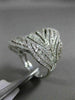 ESTATE EXTRA LARGE 2.03CT DIAMOND 18KT WHITE GOLD 3D MULTI LEAF ANNIVERSARY RING