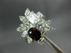 ESTATE LARGE 4.85CT DIAMOND & AAA RUBY PLATINUM CLUSTER FLOWER ANNIVERSARY RING