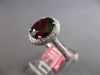 LARGE 3.75CT DIAMOND & AAA RHODOLITE 18K WHITE GOLD OVAL & ROUND ENGAGEMENT RING
