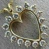 ESTATE .64CT ROUND DIAMOND 14KT YELLOW GOLD CLASSIC OPEN HEART PENDANT  #19214