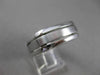 ESTATE 14K WHITE GOLD CLASSIC MATTE & SHINY WEDDING ANNIVERSARY BAND RING #23162