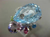 ESTATE LARGE 19.46CT DIAMOND & AAA MULTI COLOR GEM 18KT WHITE GOLD 3D FUN RING