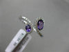 ESTATE WIDE .71CT DIAMOND & AAA OVAL AMETHYST 14KT WHITE GOLD 3D SNAKE LOVE RING