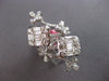 ESTATE EXTRA LARGE 4.08CT DIAMOND 18KT WHITE GOLD 3D MULTI FLOWER COCKTAIL RING