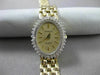 ESTATE .40CT DIAMOND 14KT WHITE & YELLOW GOLD OVAL GENEVE QUARTZ WATCH #19133