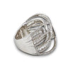 ESTATE EXTRA LARGE 2.67CT DIAMOND 18KT WHITE GOLD ROUND & BAGUETTE COCKTAIL RING