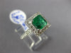 LARGE 1.55CT DIAMOND & AAA EMERALD 14K WHITE GOLD SQUARE & ROUND ENGAGEMENT RING