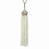 LARGE 1.50CT DIAMOND & AAA SOUTH SEA PEARL 18KT ROSE GOLD LOVE TASSEL PENDANT