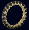 ESTATE 3.80CT BLACK DIAMOND 14KT YELLOW GOLD ETERNITY WEDDING ANNIVERSARY RING