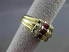 ESTATE 3.35CT ROUND DIAMOND & AAA BAGUETTE RUBY 14KT YELLOW GOLD ENGAGEMENT RING