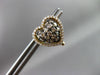 ESTATE 1.03CT FANCY DIAMOND FLOATING HEART 14K ROSE & BLACK GOLD CLIPON EARRINGS