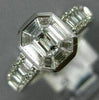 ESTATE 1.33CT DIAMOND 18KT WHITE GOLD 3D CLUSTER OCTAGON FRIENDSHIP PROMISE RING