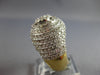 LARGE 2.57CT DIAMOND 14KT 2 TONE GOLD CLUSTER DOME SHAPE MULTI ROW UNISEX RING
