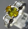 ESTATE 1.82CT DIAMOND & AAA YELLOW SAPPHIRE 18KT WHITE GOLD OVAL ENGAGEMENT RING