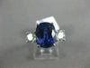 ESTATE LARGE 1.90CT DIAMOND & AAA SAPPHIRE 18KT WHITE GOLD ROUND ENGAGEMENT RING