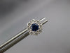 ESTATE 1.03CT DIAMOND & AAA SAPPHIRE 14K WHITE GOLD CLASSIC FLOWER STUD EARRINGS