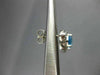 ESTATE 2.96CT DIAMOND & AAA BLUE TOPAZ 14K WHITE GOLD OVAL HANGING STUD EARRINGS