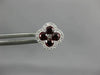 ESTATE LARGE 1.15CT DIAMOND & AAA RUBY 18KT WHITE GOLD 3D SQUARE FLOWER EARRINGS