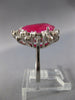 ESTATE LARGE 4.23CT DIAMOND & AAA RUBY 14K WHITE GOLD PEAR SHAPE ENGAGEMENT RING