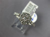 ESTATE 1.20CT DIAMOND 14KT WHITE GOLD 3D CLASSIC CLUSTER FLOWER LOVE RING
