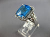 EXTRA LARGE 7.66CT DIAMOND & AAA BLUE TOPAZ 14KT WHITE GOLD CUSHION & ROUND RING