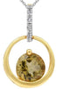 .82CT DIAMOND & AAA CITRINE 14KT YELLOW GOLD 3D ROUND SOLITAIRE CIRCULAR PENDANT