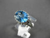 ANTIQUE 3.0CT DIAMOND & AAA BLUE TOPAZ 14KT WHITE GOLD FILIGREE EXTRA FACET RING