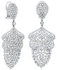 EXTRA LARGE 9.85CT DIAMOND 18KT WHITE GOLD 3D CLUSTER TEAR DROP HANGING EARRINGS