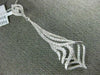 ESTATE LARGE .97CT DIAMOND 18KT WHITE GOLD 3D TEAR DROP LEAF FUN PENDANT